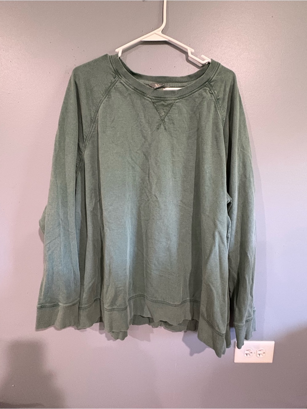 Natural Reflections Green Long Sleeve Crewneck Sweatshirt Womens Size 2X